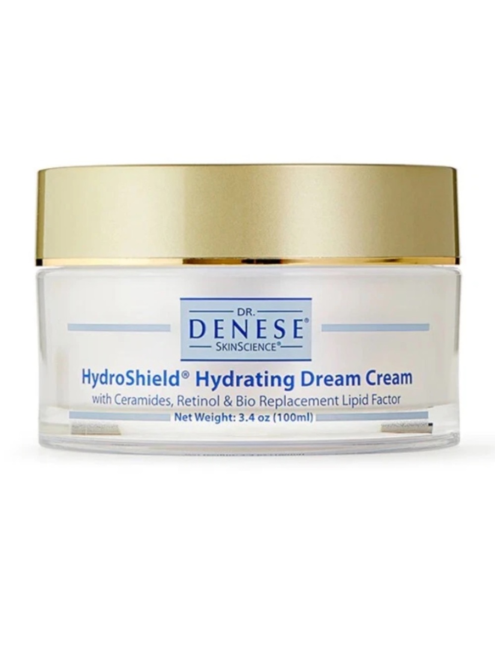 Dr. Denese Mega Size HydroShield Hydrating Dream Cream - Gold & White. 3.4 oz
